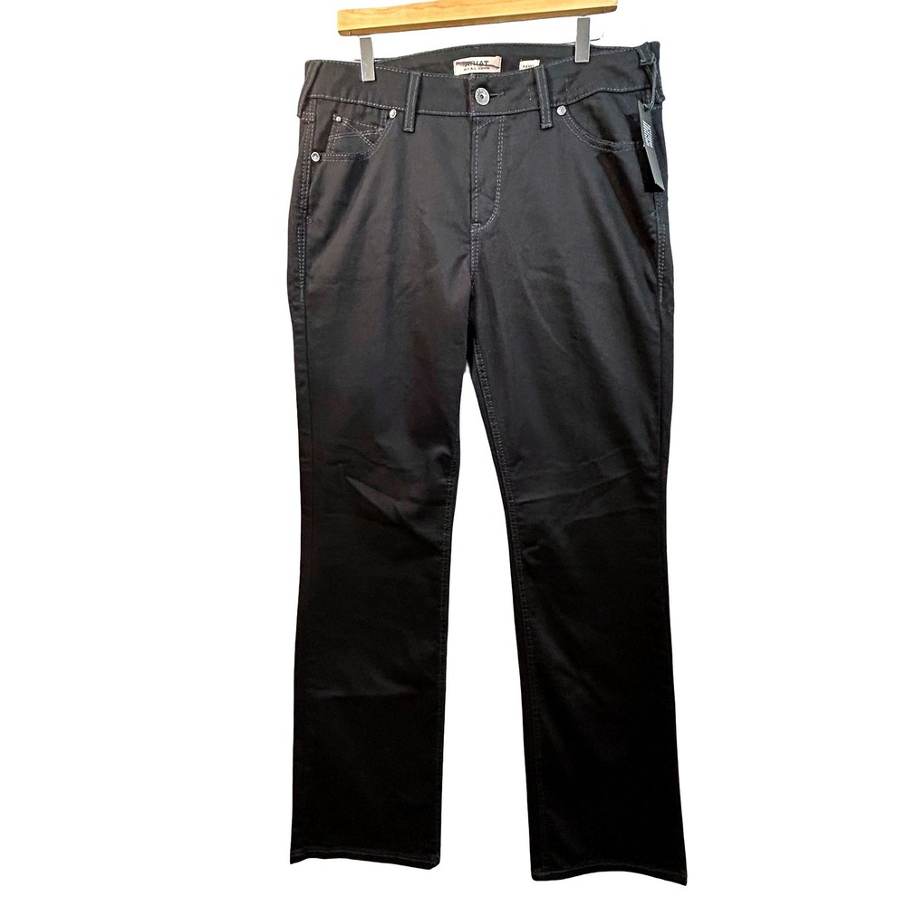Ariat REAL Denim Perfect Rise Boot Cut Jeans Black 16WL Plus Tall NEW
